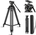 Quick Release Carbon Fiber Video Tripod 73in - Heavy Duty Fluid Head