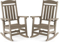 FOOWIN HDPE High Back Patio Rocking Chair Set of 2 - All-Weather