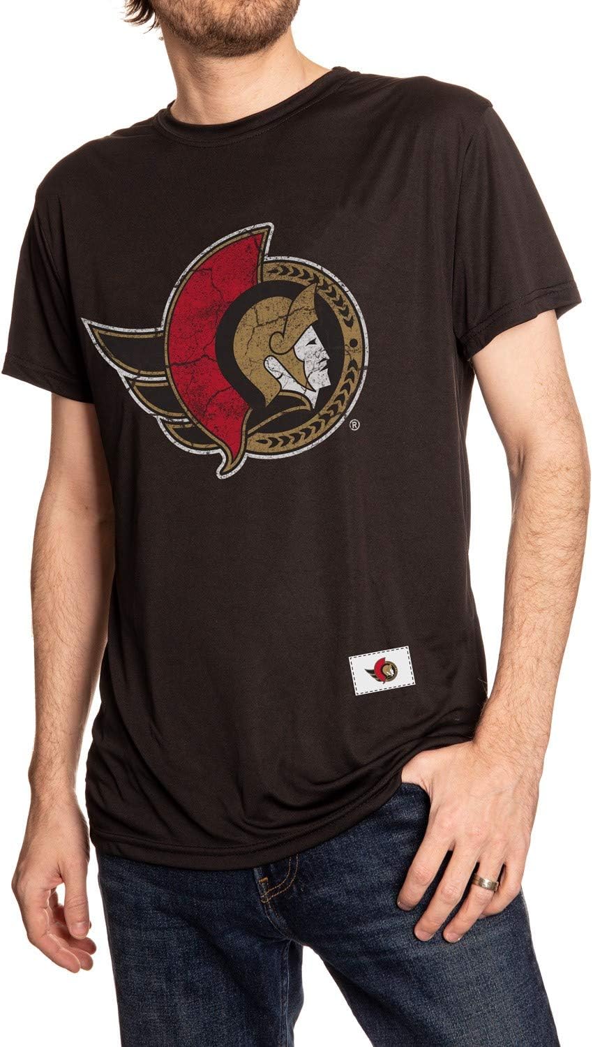 NHL Mens Loose Fit Performance Rashguard Short Sleeve Shirt