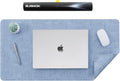 Faux Leather Desk Pad Protector Large Desk Mat - Non-Slip Sky Blue