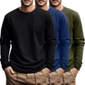 Men's Big and Tall Long Sleeve Cotton Tee 3-Pack (Style W312)