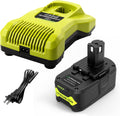 ARyee 6.0A 18V Replacement Ryobi ONE+ Battery with P117 Charger - Long