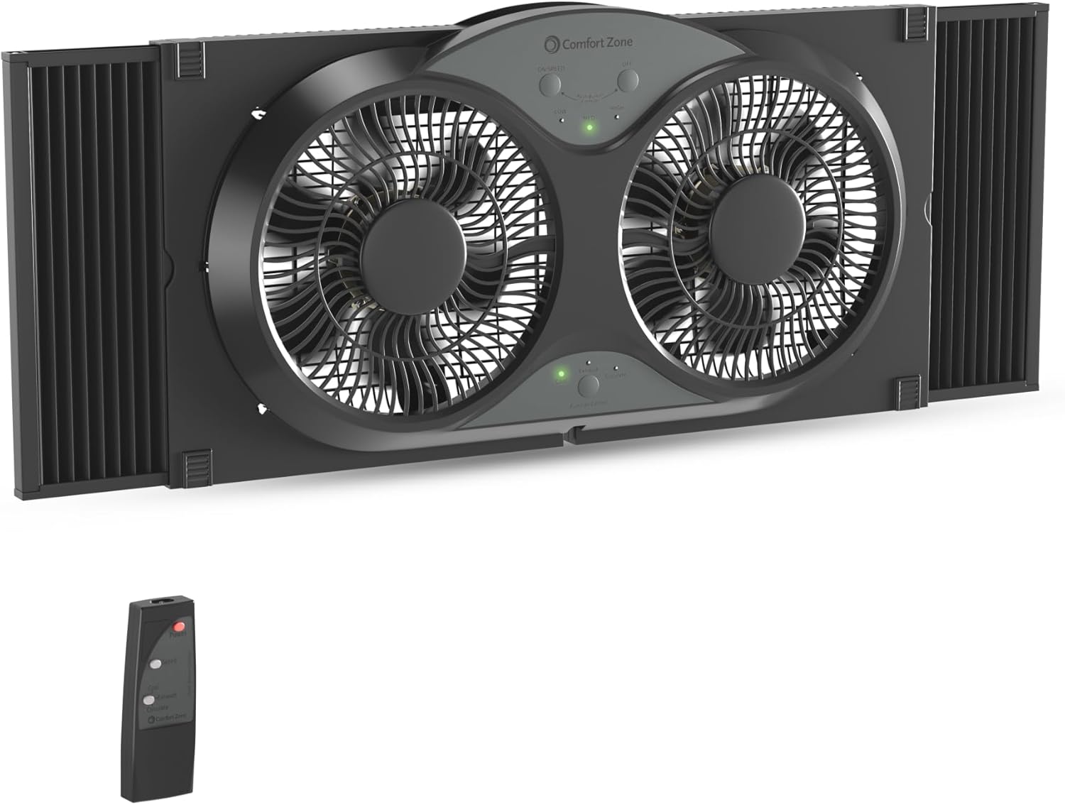 Comfort Zone Window Fan with Remote Control and 3 Speeds