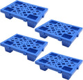 Plastic Pallets 4 Pack - Lightweight Nestable Moisture-Proof Platforms