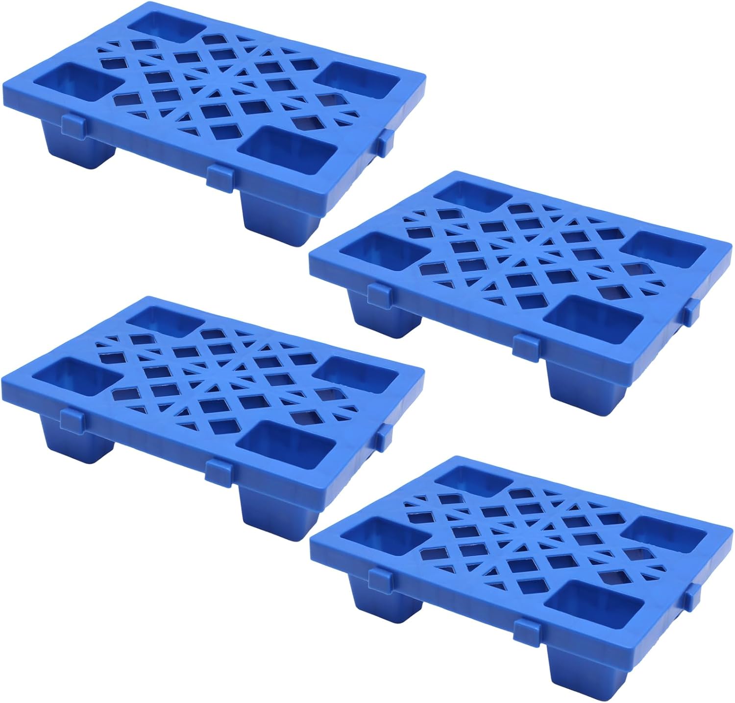 Plastic Pallets 4 Pack Lightweight Nestable Moisture-Proof Storage