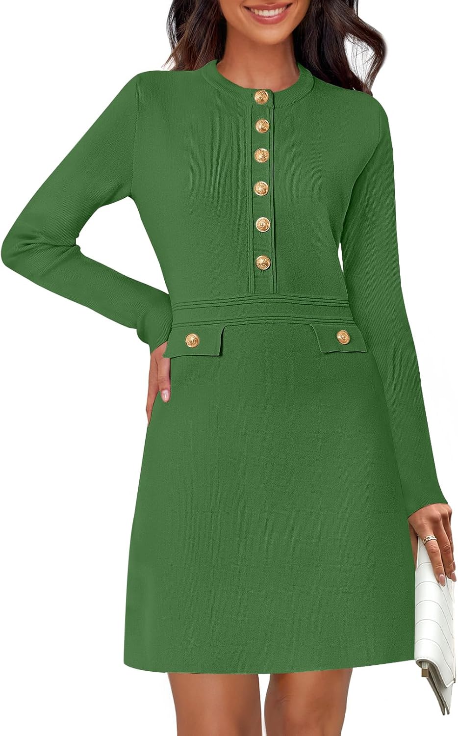 Stylish Women's Fall Long Sleeve Bodycon Sweater Dress