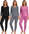 Patelai 3 Sets Thermal Underwear for Women - Warm Fleece Lined Base 5