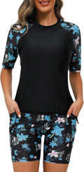 Tournesol Women's Two Piece Rash Guard Swim Set - UPF 50 (Style MWBB)
