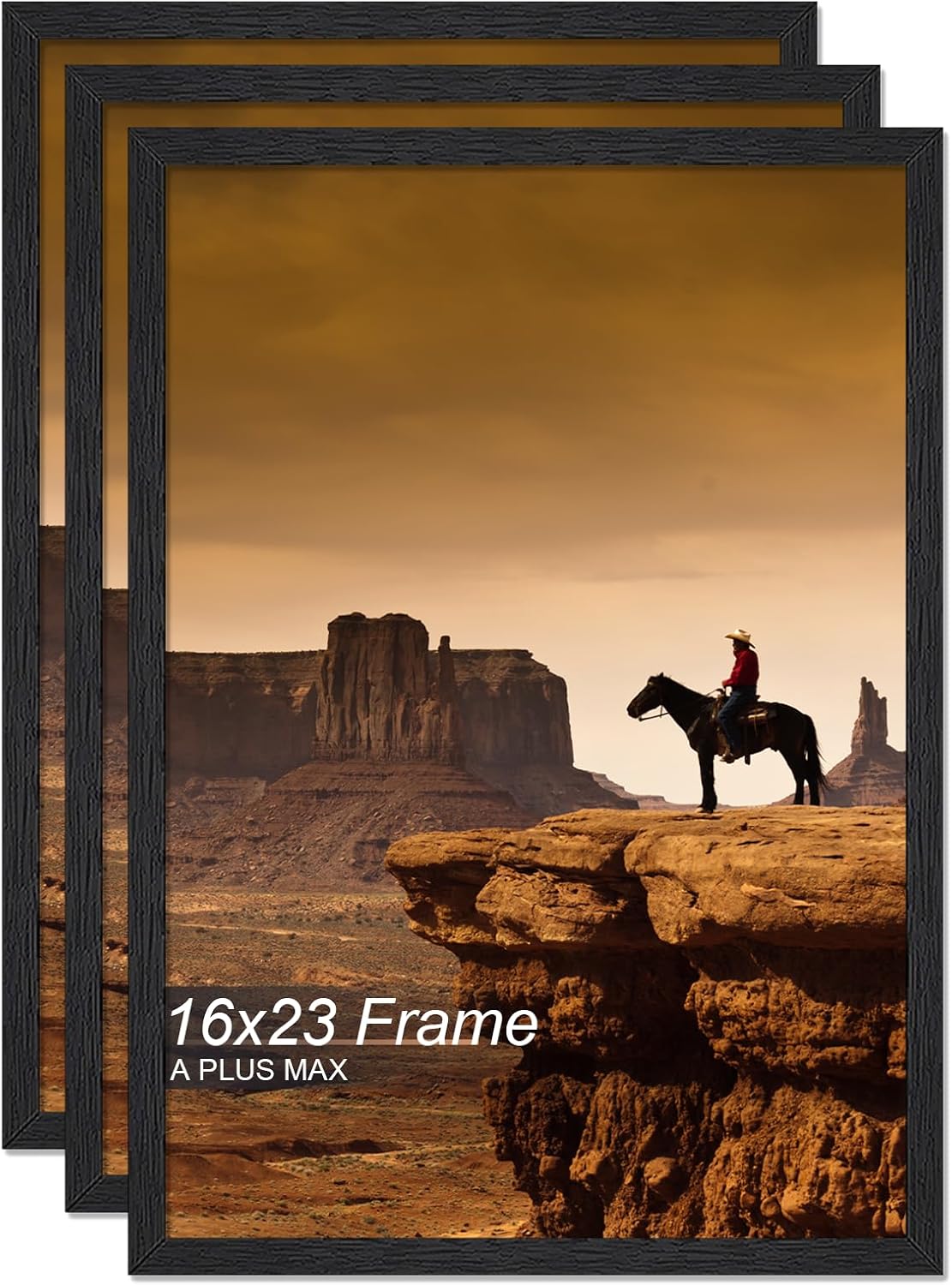 16x23 Picture Frame Set of 3 - Black Engineered Wood Frames