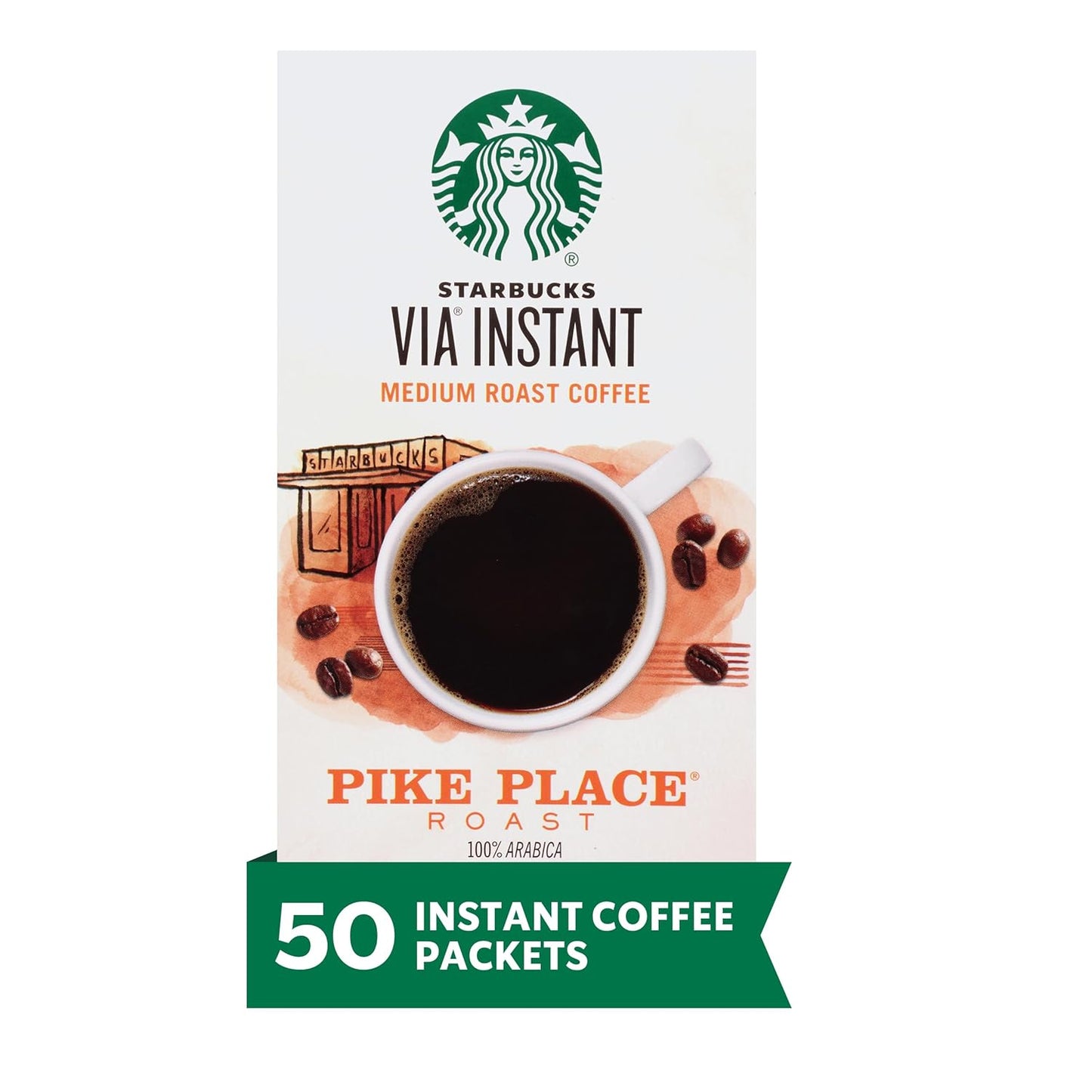 Starbucks Pike Place Roast Instant Coffee - 50 Packets