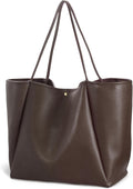 Oversize PU Leather Tote for Women 22L Weekender - Soft Shopper