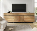 WAMPAT TV Stand - 100 Inch TVs, 3-in-1 Console, 6 Drawers