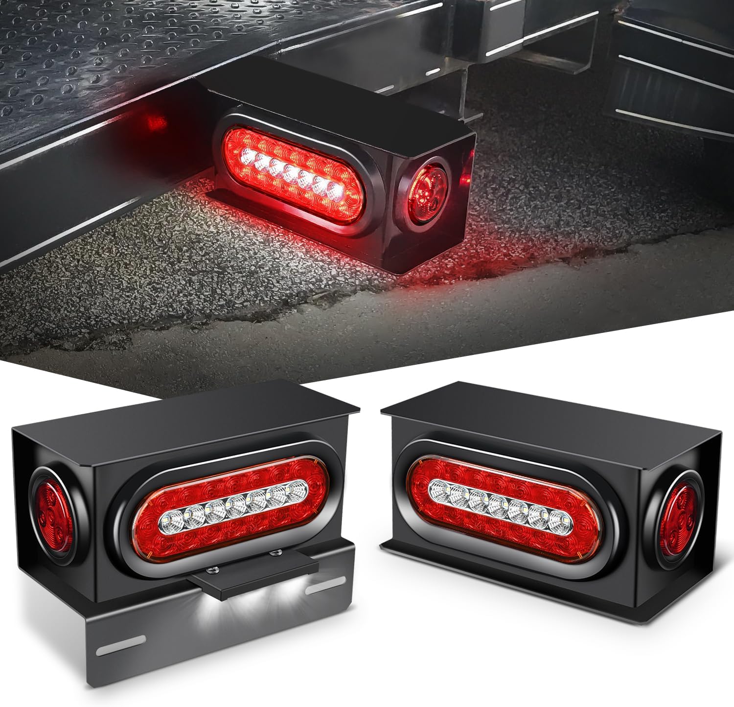 Nilight Steel Trailer Light Boxes Kit for Enhanced Visibility