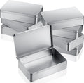Silver Rectangular Tin Box 8.5 x 5.3 x 1.9 in - Compact Storage