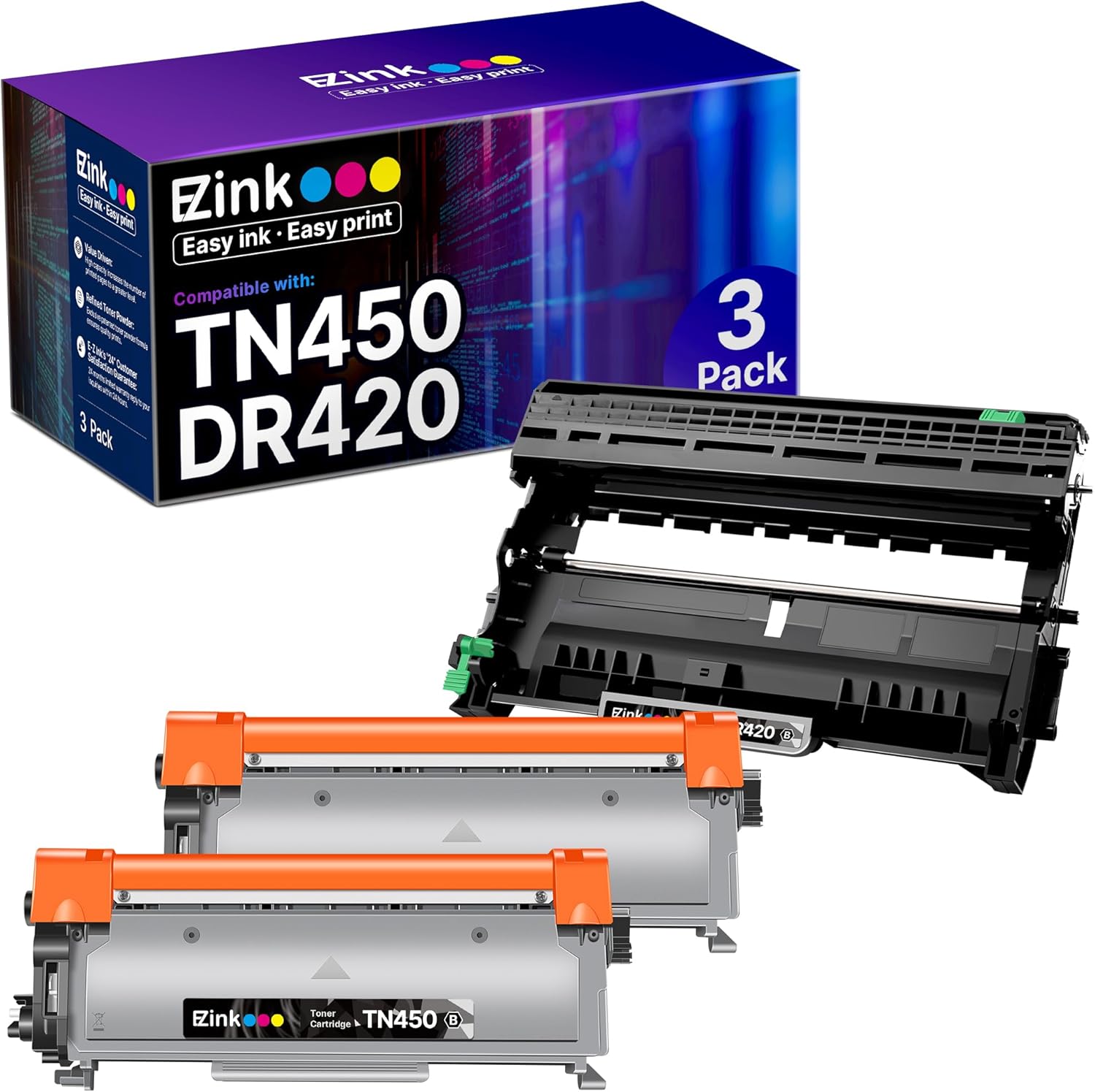 E-Z Ink Compatible Toner Cartridge & Drum Unit for Brother Printers