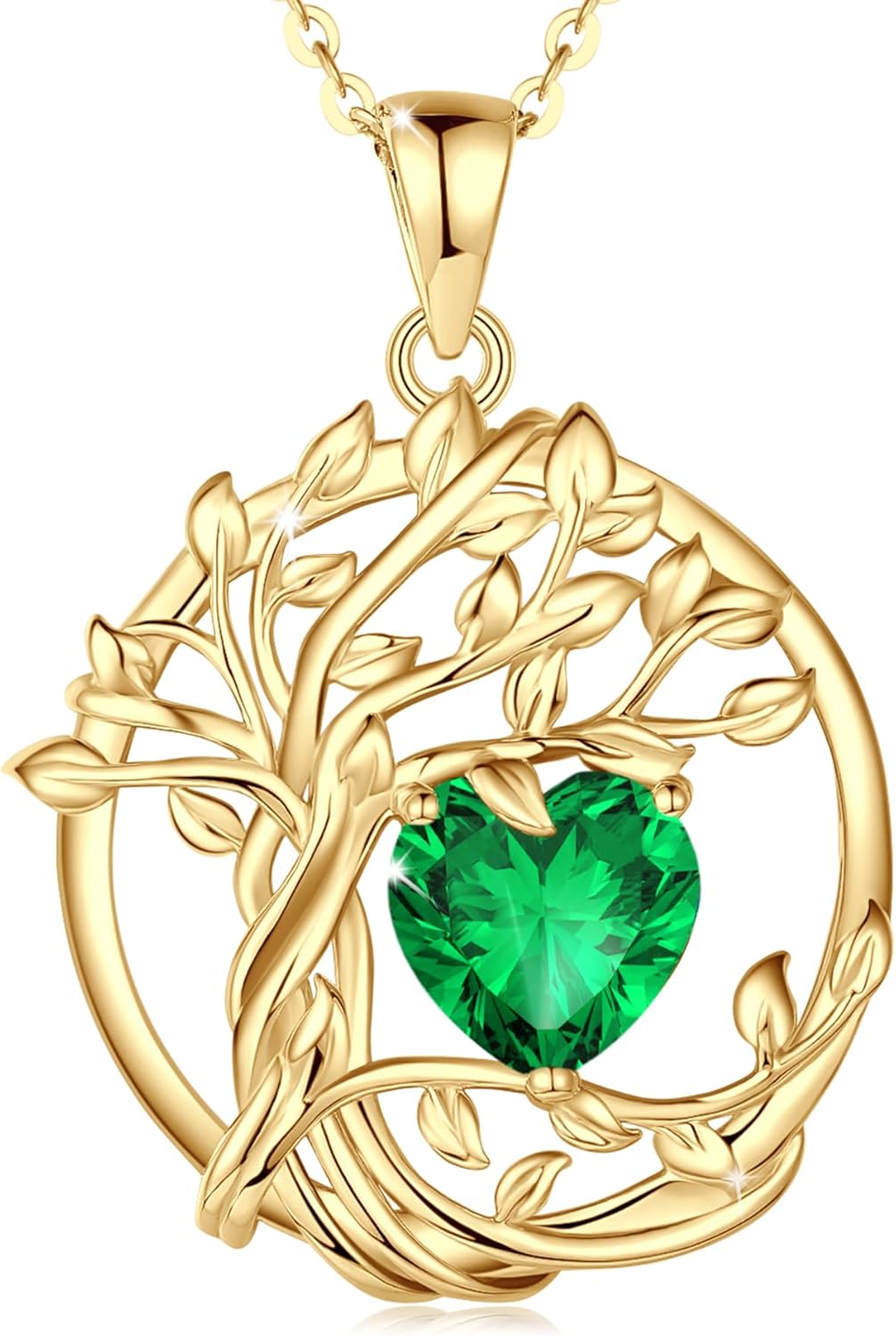 Tree of Life Birthstone Necklace in Sterling Silver for Her