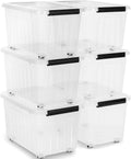 Citylife 54 QT Clear Plastic Storage Bins with Lids - Stackable
