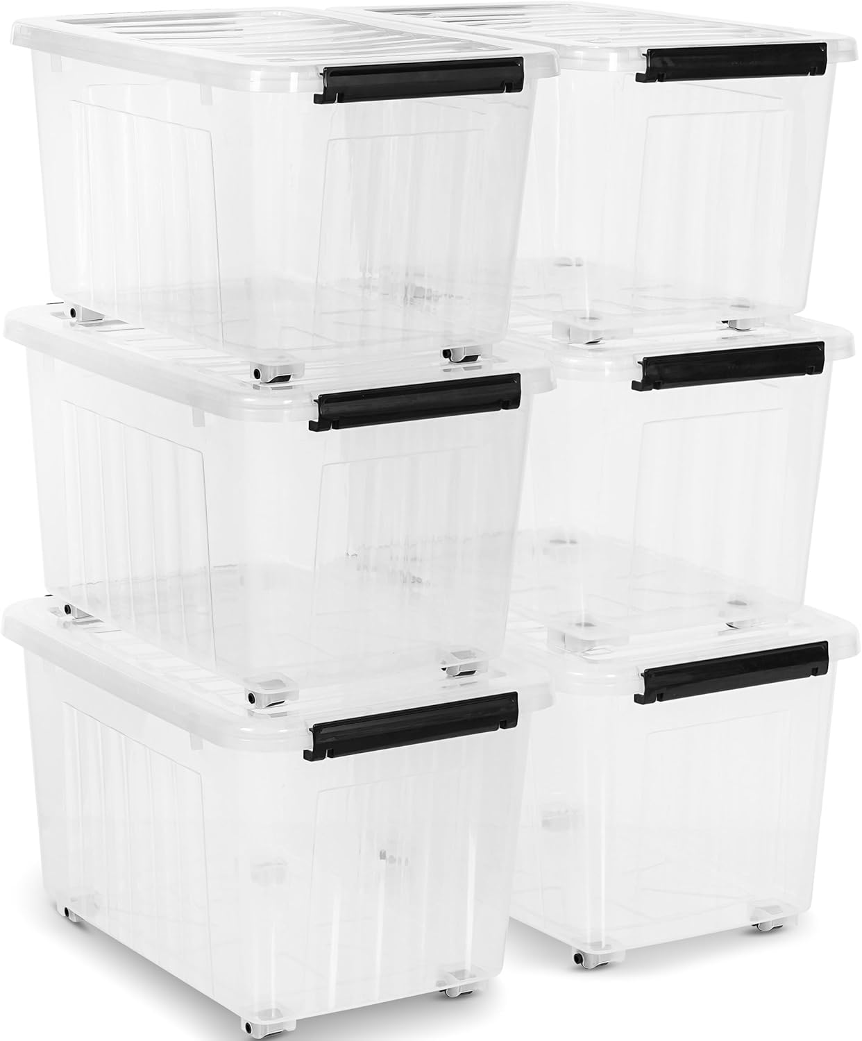 Citylife 54 QT Clear Plastic Storage Bins for Home Organization