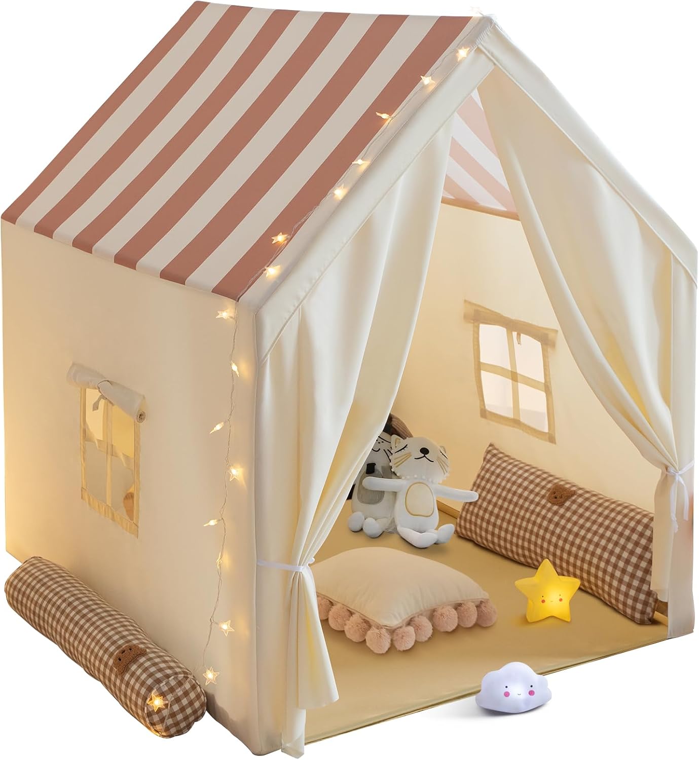 Kids Play Tent with Star Lights & Flags