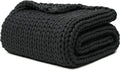 YnM 100% Cotton Weighted Blanket 60x80 in 25lbs - Calming Knit Throw