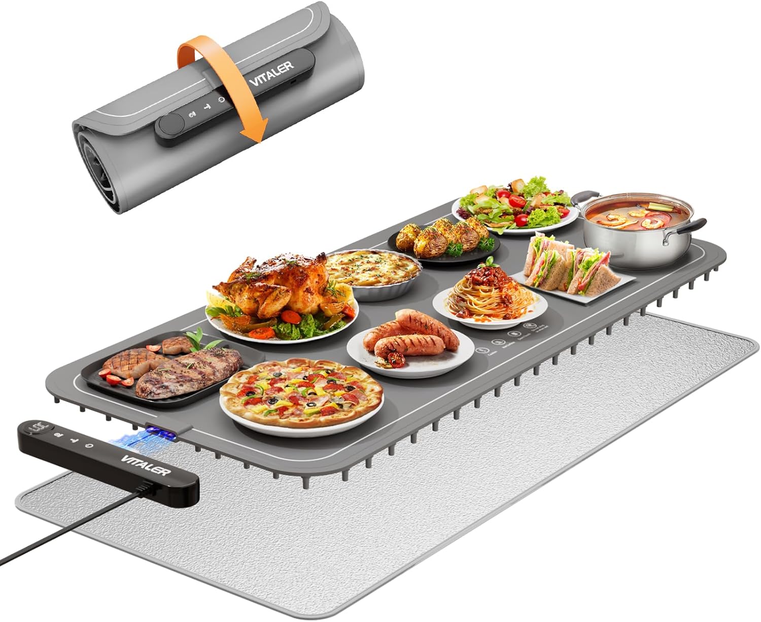 XXL Electric Warming Mat for Food with 6 Temp Levels