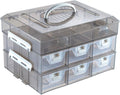 11 Inch Smoke Gray Stackable Organizer Case - Portable Storage