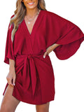 CUPSHE Women's V Neck Summer Dress with Kimono Sleeves