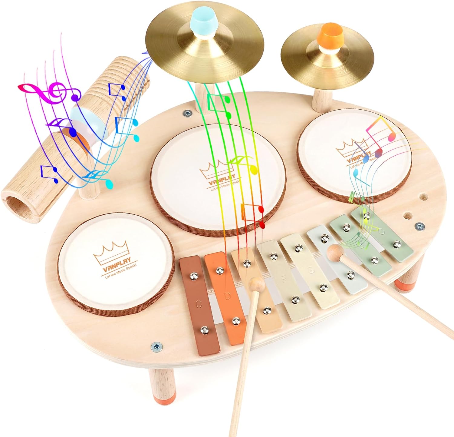 Drum Set for Toddler - 9 in 1 Montessori Musical Instruments