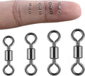 100-Pack Micro Swivels for Fly Fishing - Small Rolling Barrel Swivels