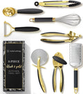 Black and Gold Kitchen Utensils 8-Piece Set - Stylish Utility