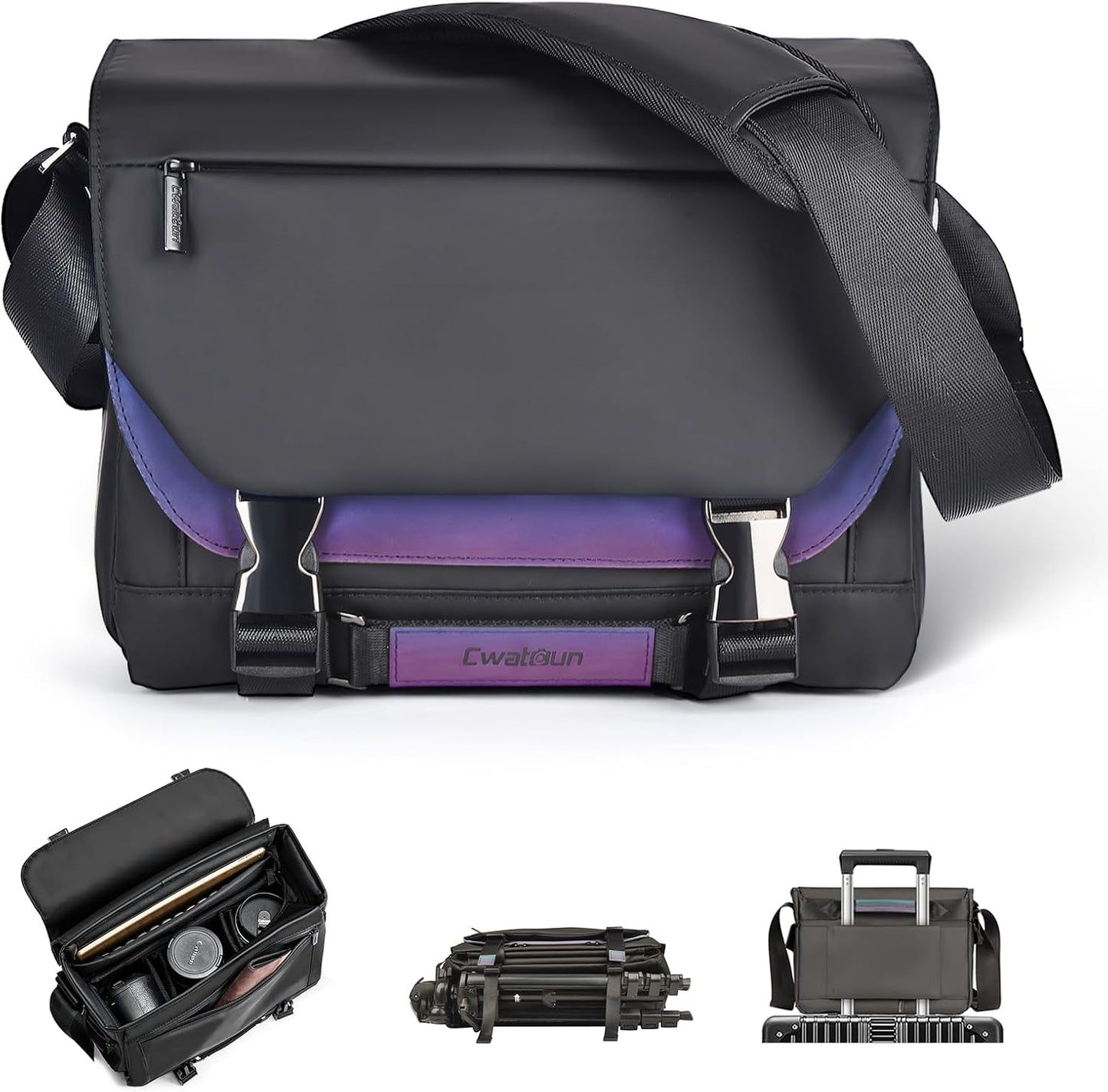 Waterproof Camera Messenger Bag - Quick Access, Tripod Holder