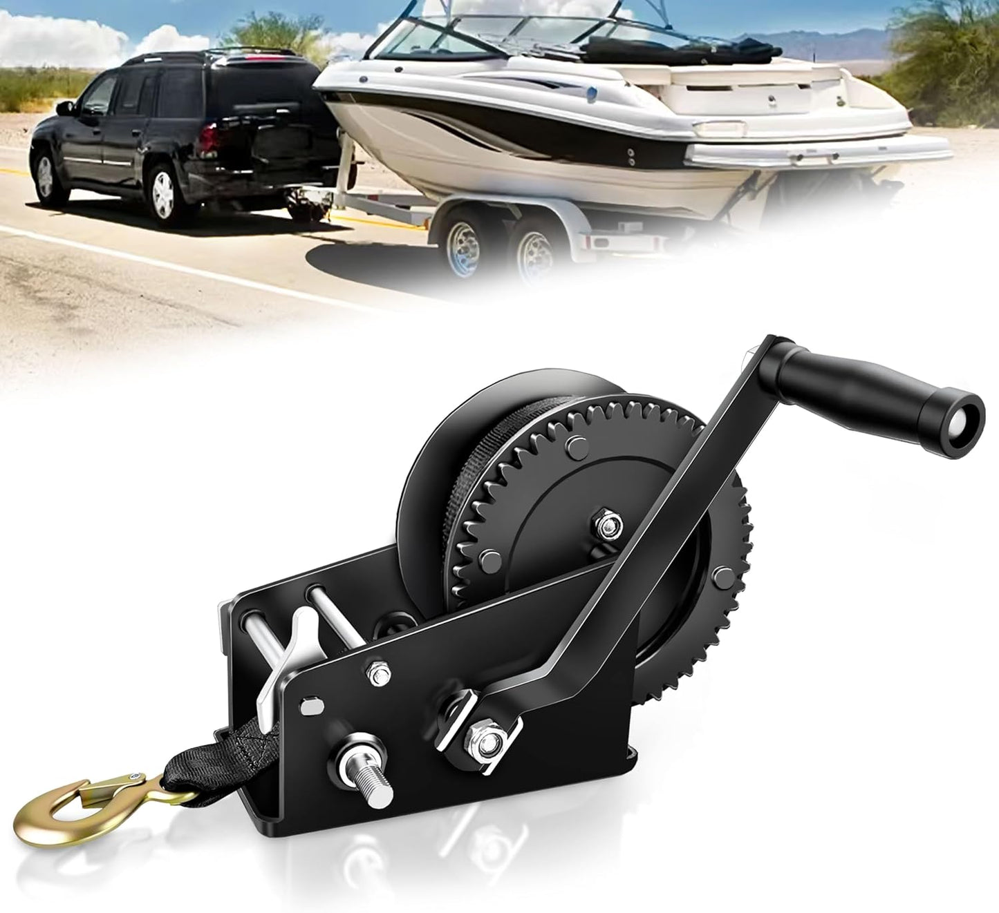 3500lbs Heavy Duty Boat Trailer Winch for Towing and Pulling
