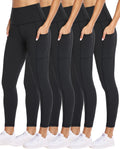 NexiEpoch 4 Pack Leggings for Women with Pockets - High Waisted Tummy