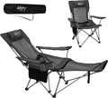 Reclining Camping Chair with Footrest - 4-Position Adjustable Comfort
