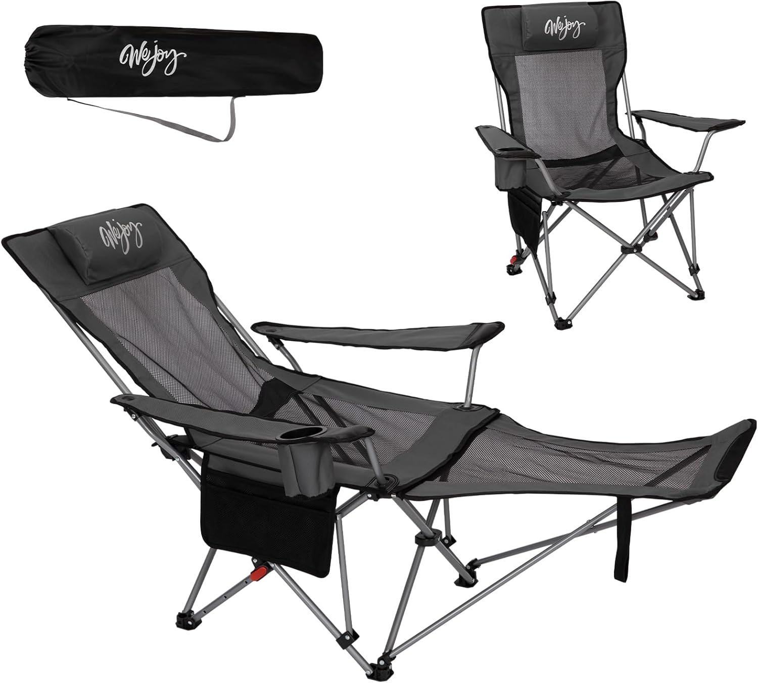 2-in-1 Reclining Camping Chair with Footrest for Ultimate Comfort