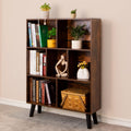 LEYAOYAO Cube Bookshelf 3 Tier Mid-Century Rustic Brown - Stylish
