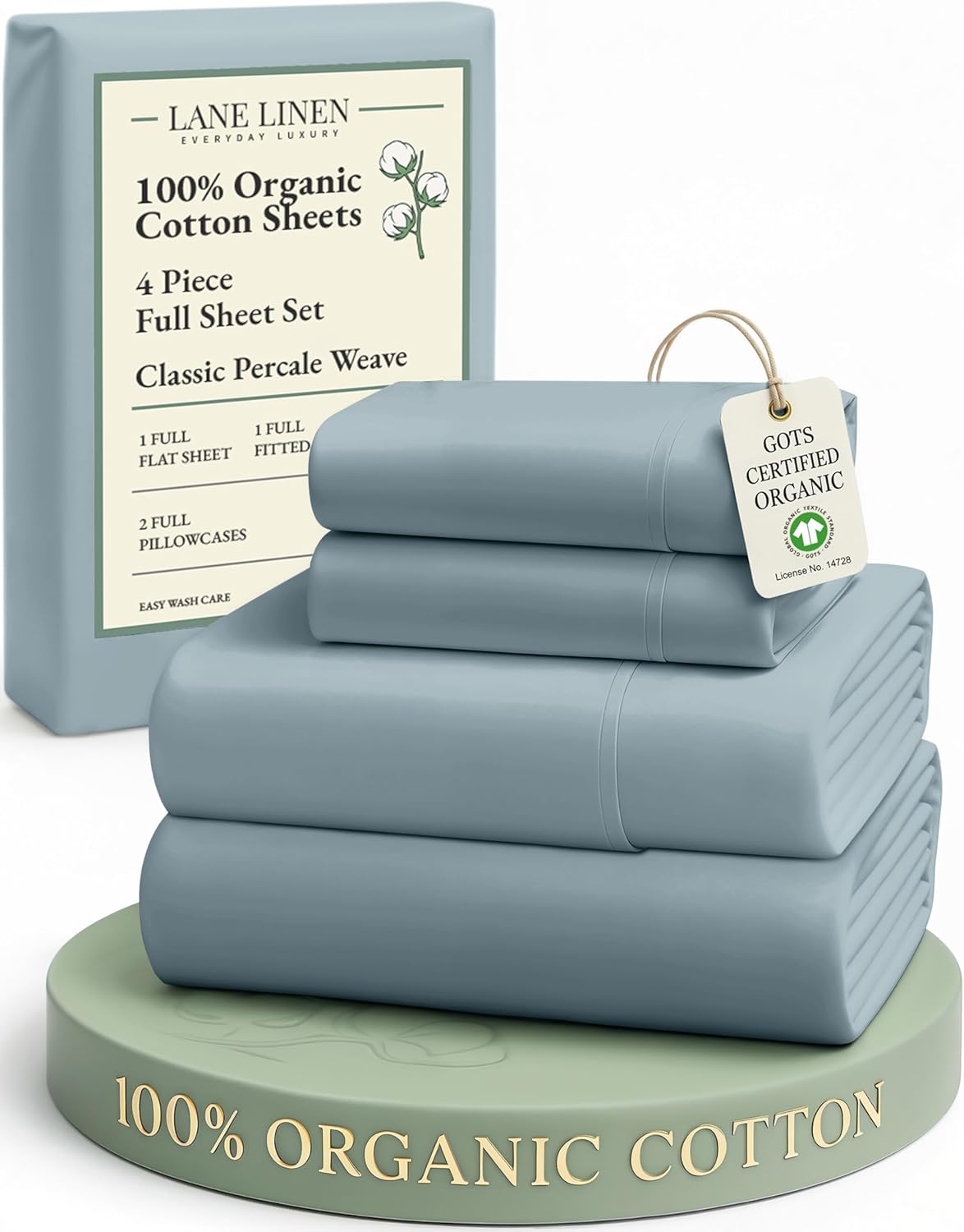 Organic Cotton Full Sheets Set - Luxurious 4-Piece Bedding