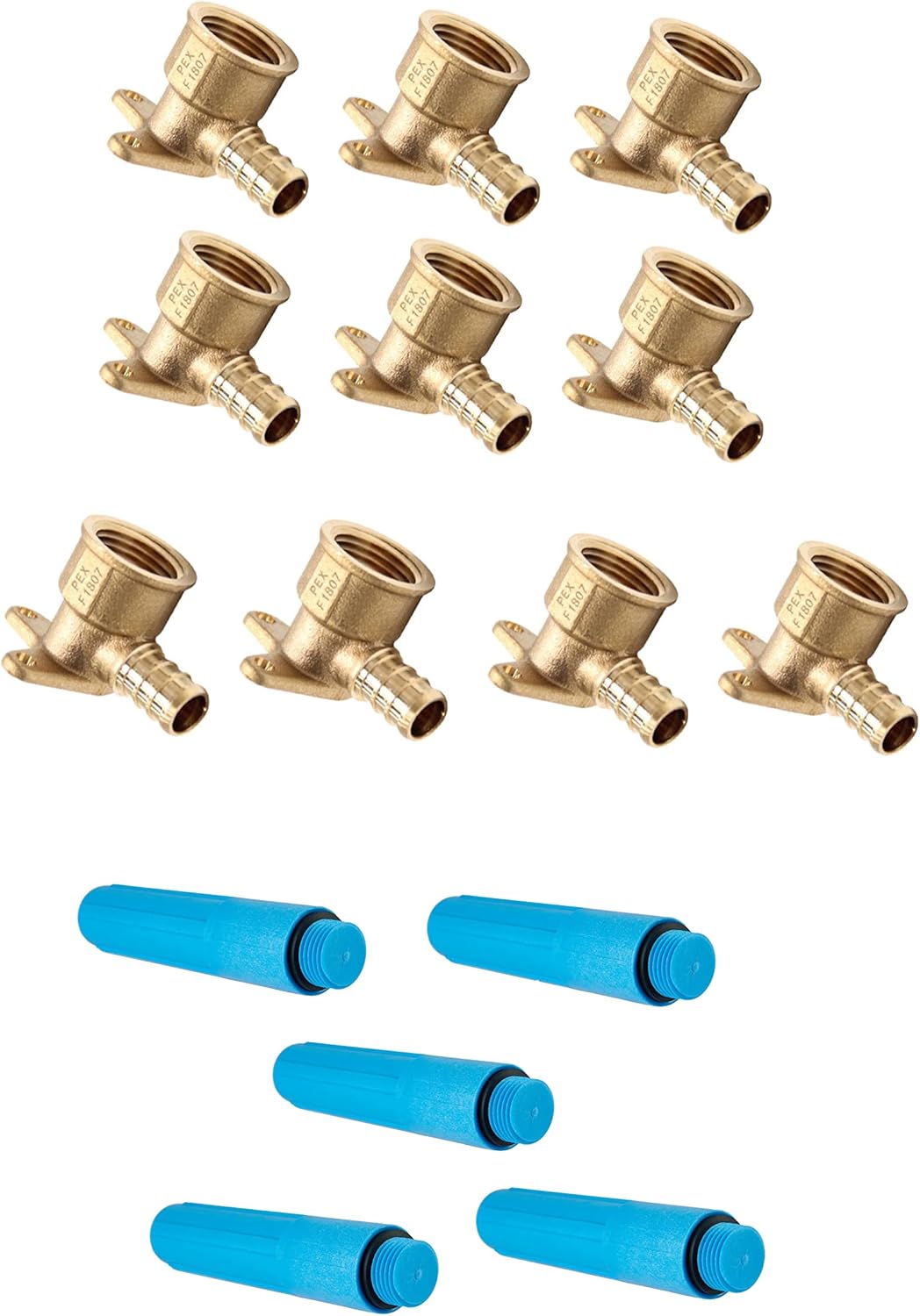 15-Pack Crimp Pex 1/2 Inch Female NPT Drop-Ear Elbow Fittings