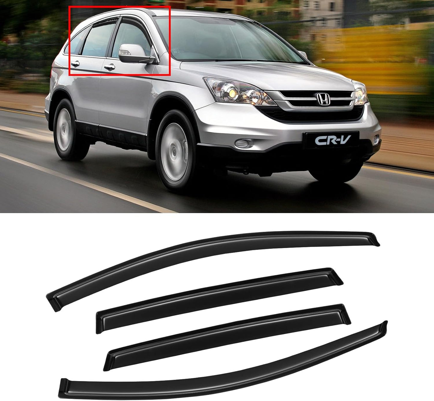 Window Visors for 2007-2011 Honda CR-V CRV - Dark Smoke Shields