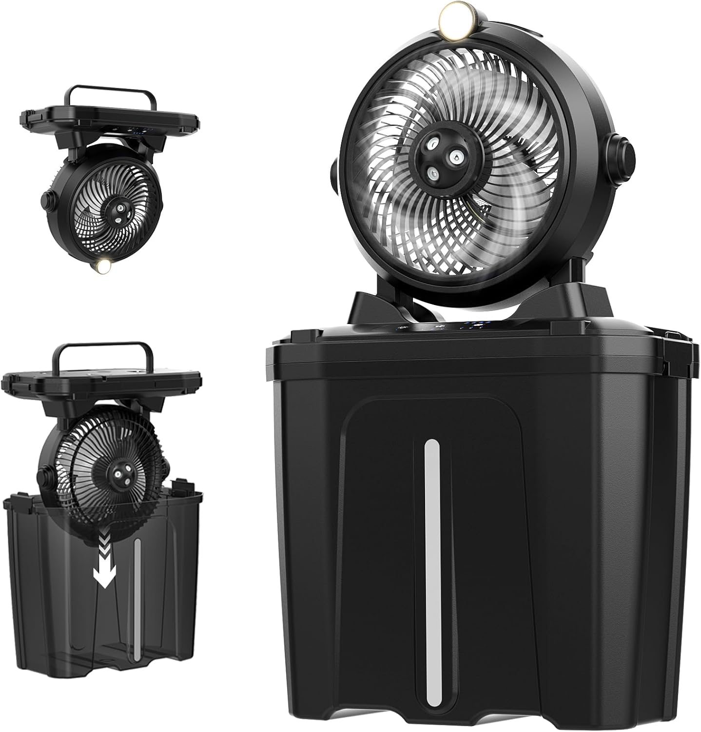 Portable Misting Fan with LED Light for Outdoor Adventures