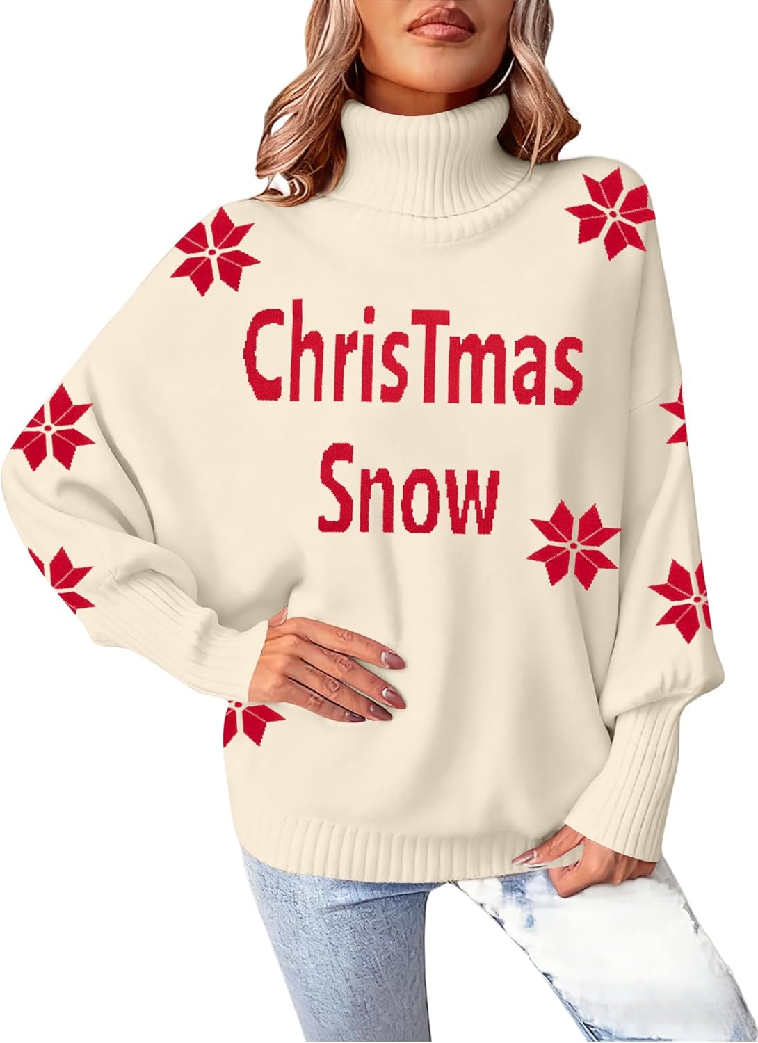 Oversized Turtleneck Christmas Sweaters for Women 2025 Style