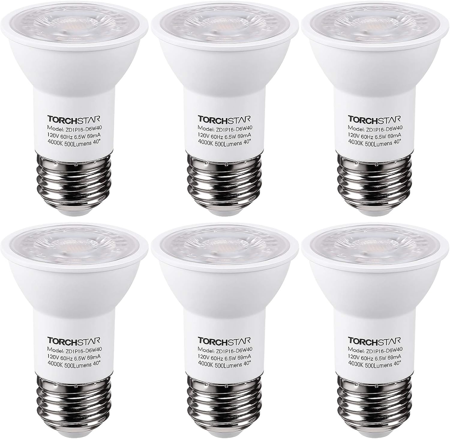 PAR16 LED Bulb Dimmable Spotlight 500LM Energy Saving Pack of 6