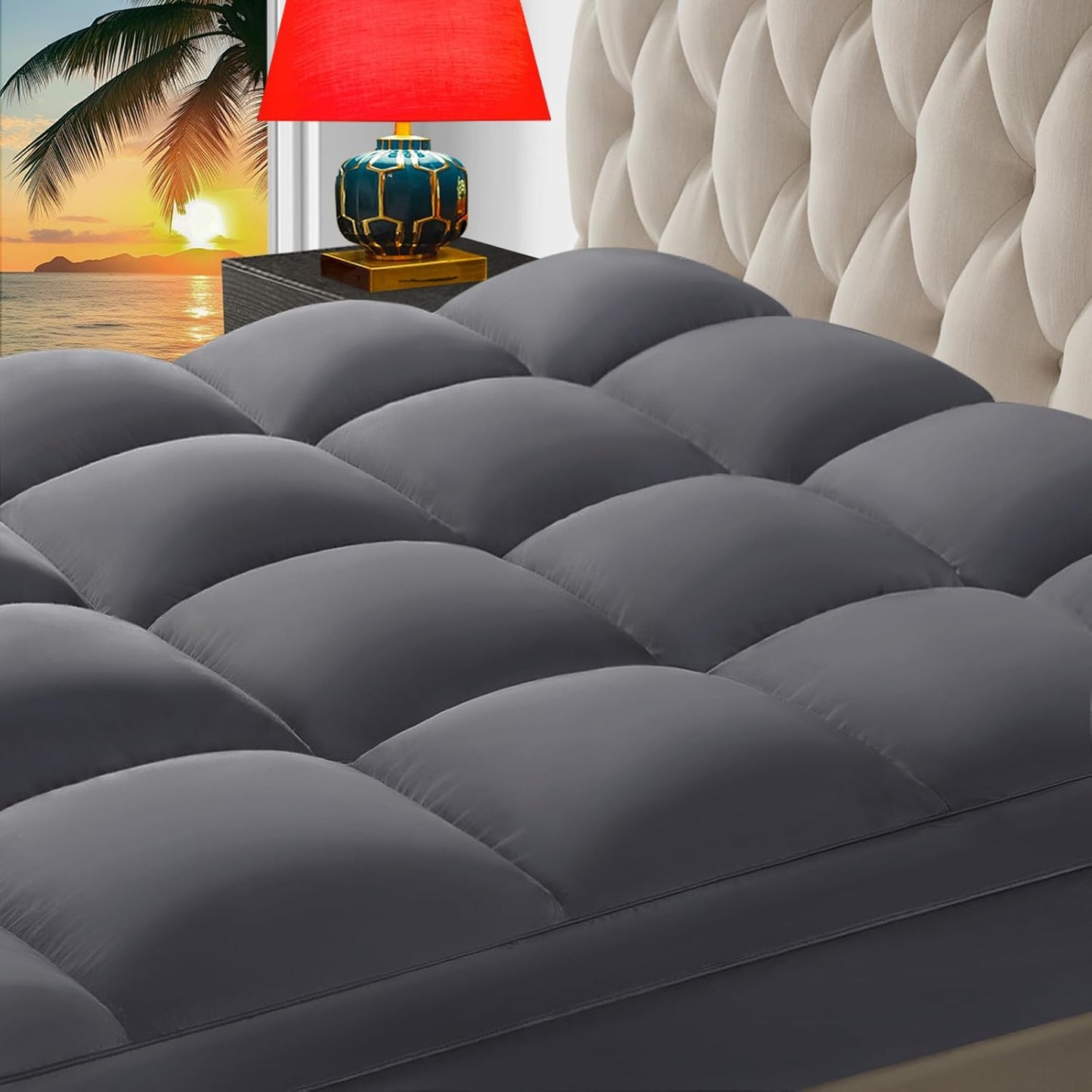 CHOKIT King Mattress Topper for Back Pain Relief and Comfort