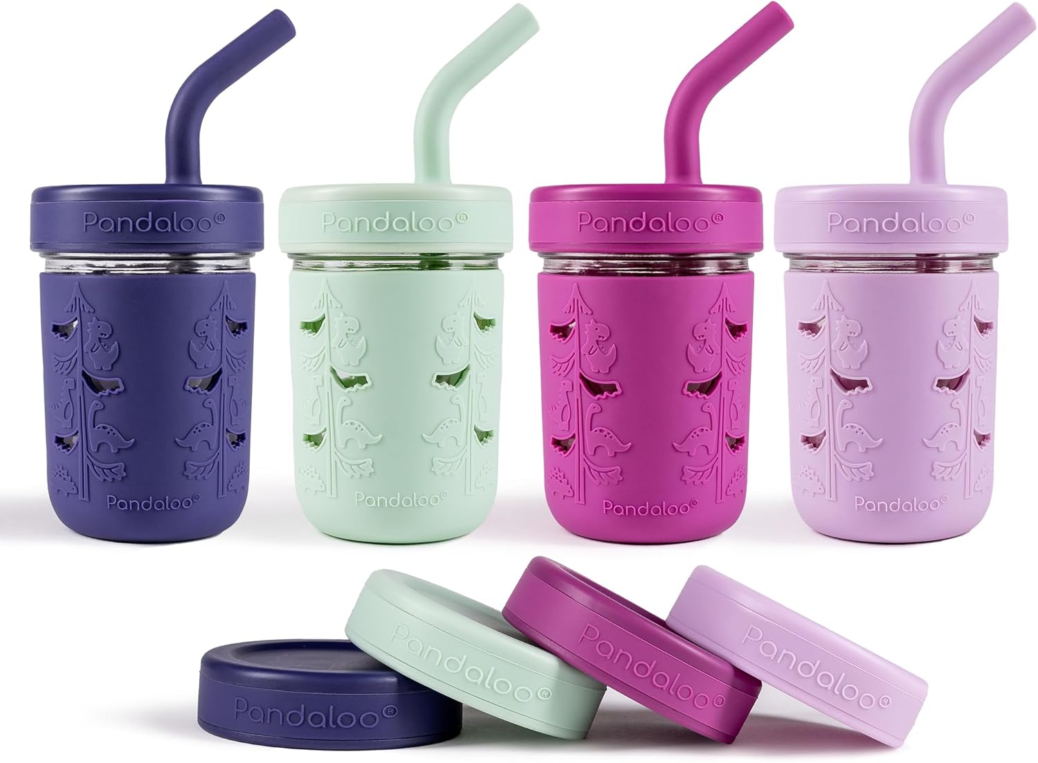 Pandaloo Mason Jar Toddler Cup - Spill-Proof 8 oz Tumbler