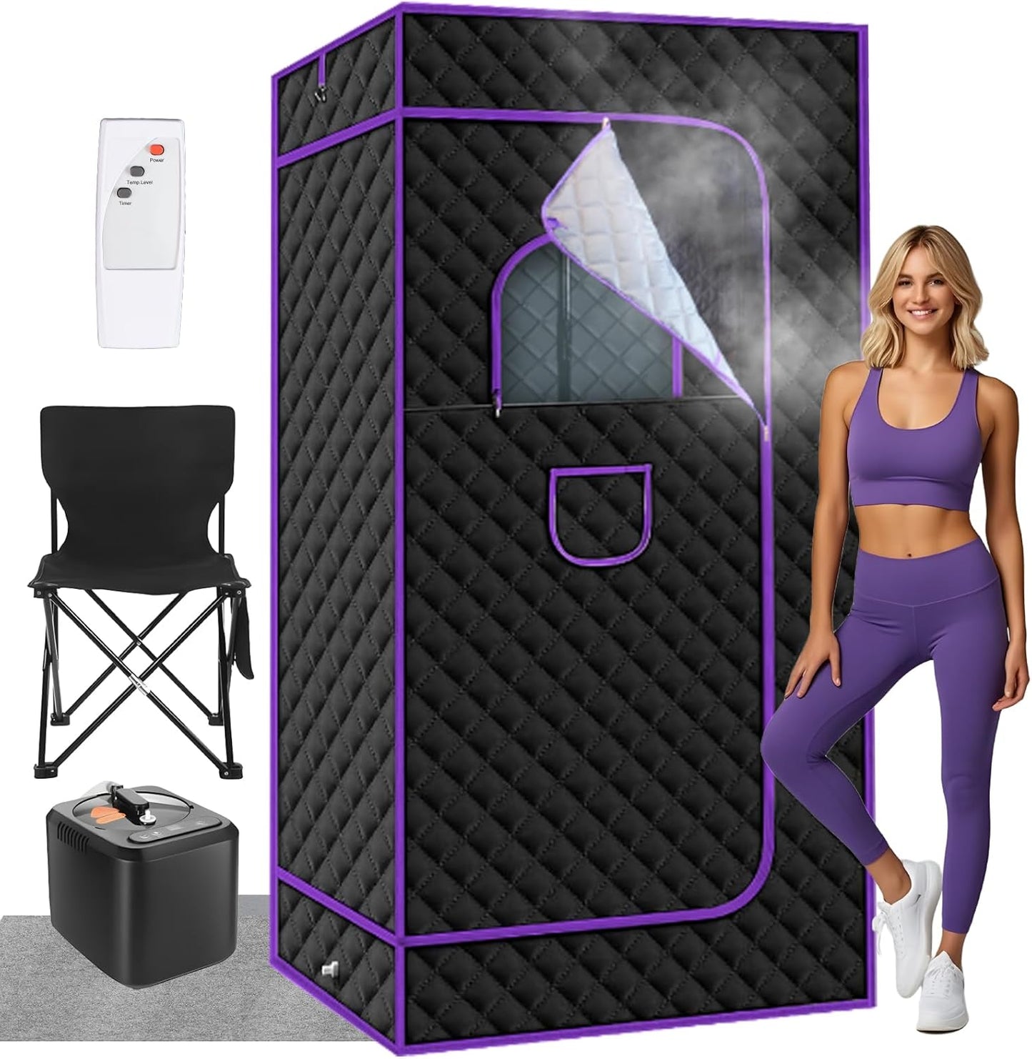Portable Personal Sauna: 9 Heat Levels, Remote Control