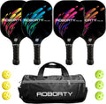 Pickleball Paddles 4 Pack - Lightweight Graphite Fiber Face Set