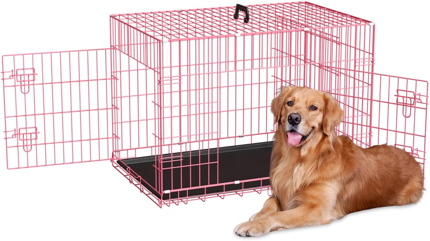 48 Inch Dog Crate for Large Dogs with Double-Door Design