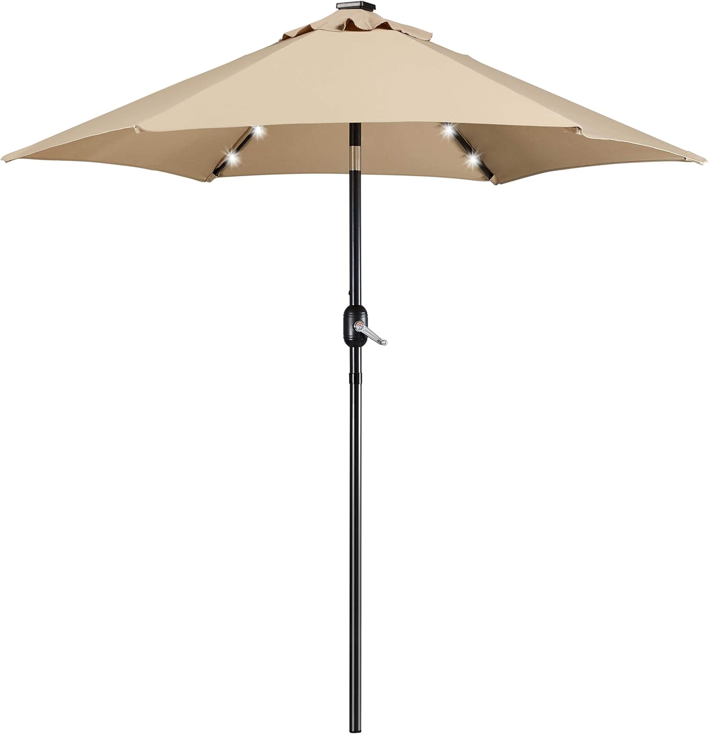 7.5FT Solar Patio Umbrella with LED Lights for Outdoor Use