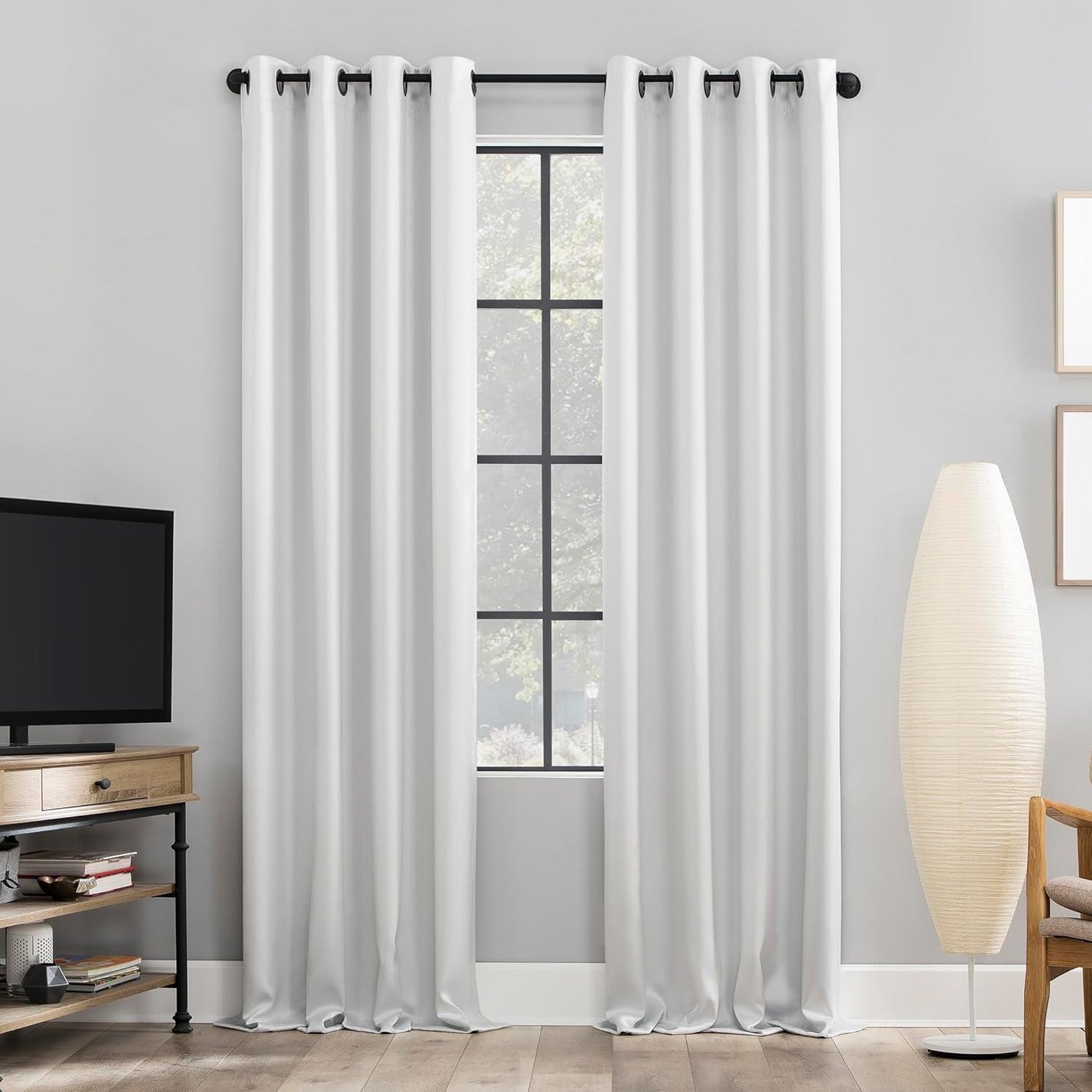 Sun Zero Nordic 100% Blackout Grommet Curtain Panel Pair