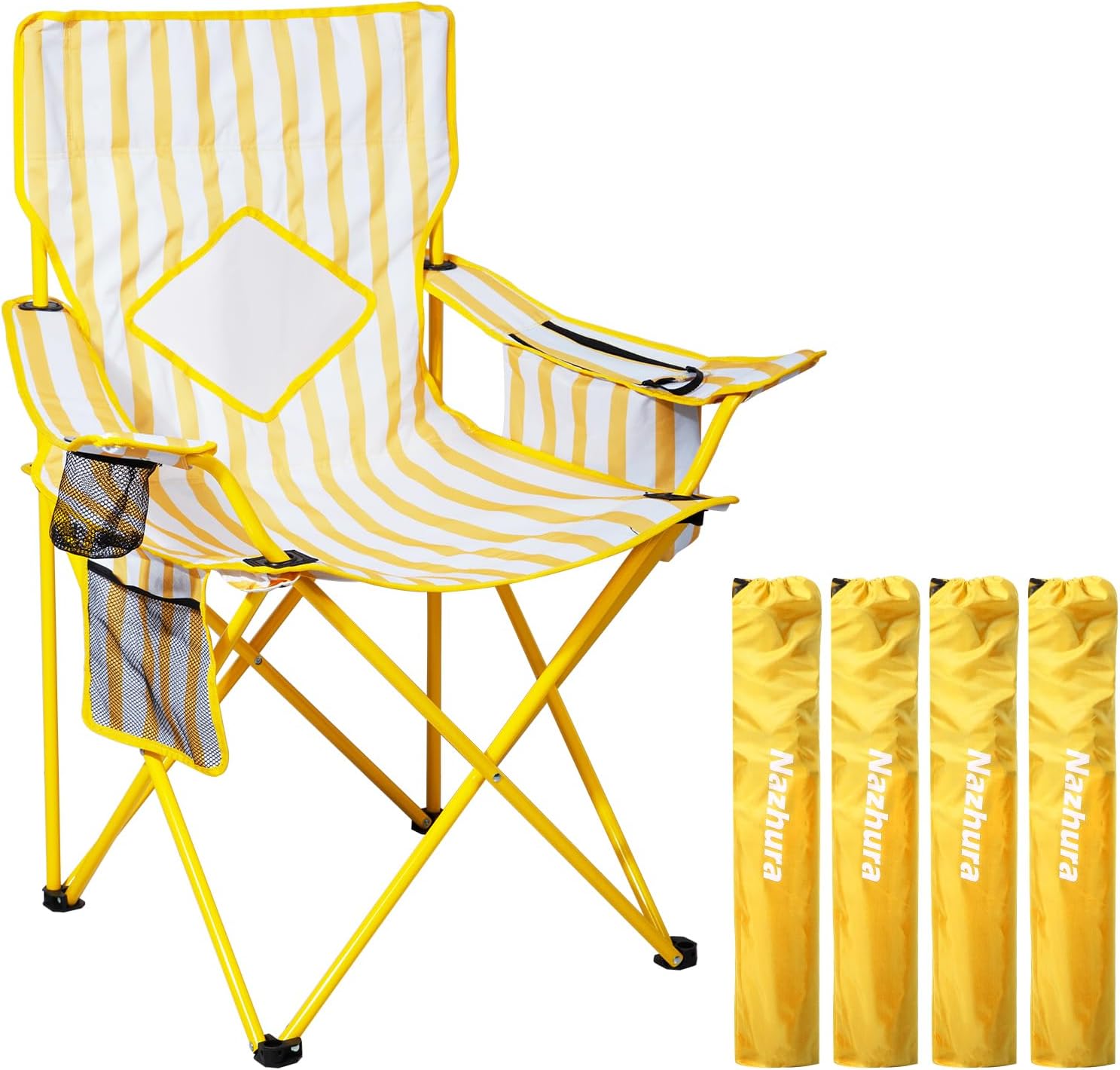Nazhura Folding Camping Chair with Cooler Pouch and Cup Holder